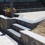 steps with a retaining wall