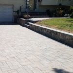 driveway with a retaining wall