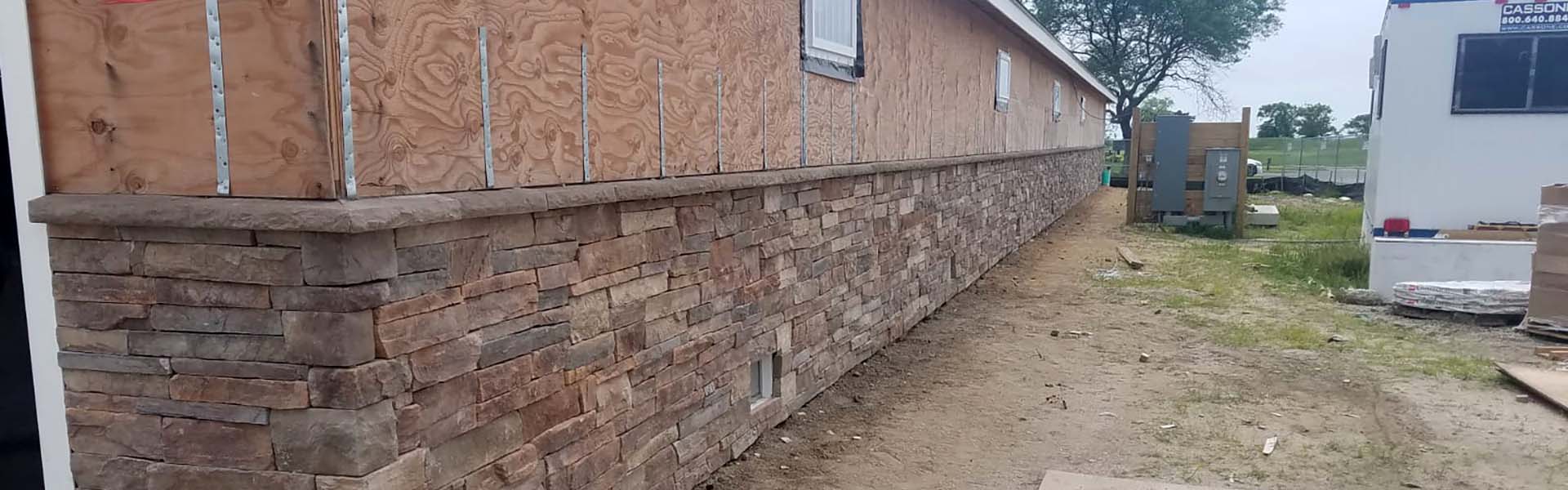 Rock stone brick masonry work