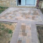 cemented patio paver walkway