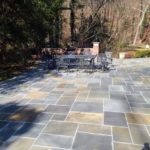tile and stone patio set