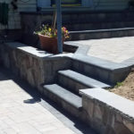 Residential Bluestone Porch, Paver Walk and Stone Wall