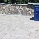 Paver Driveway With Stone Wall