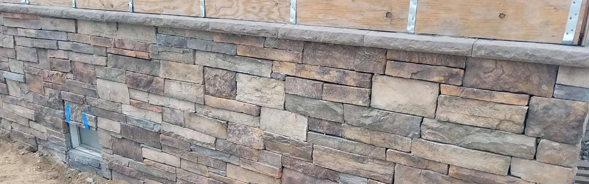 Rock stone brick masonry work