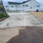 cement driveway with blocks