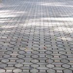 concrete walkway of pavers