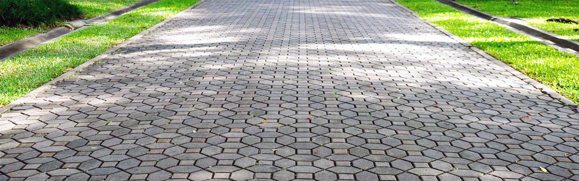 concrete walkway of pavers